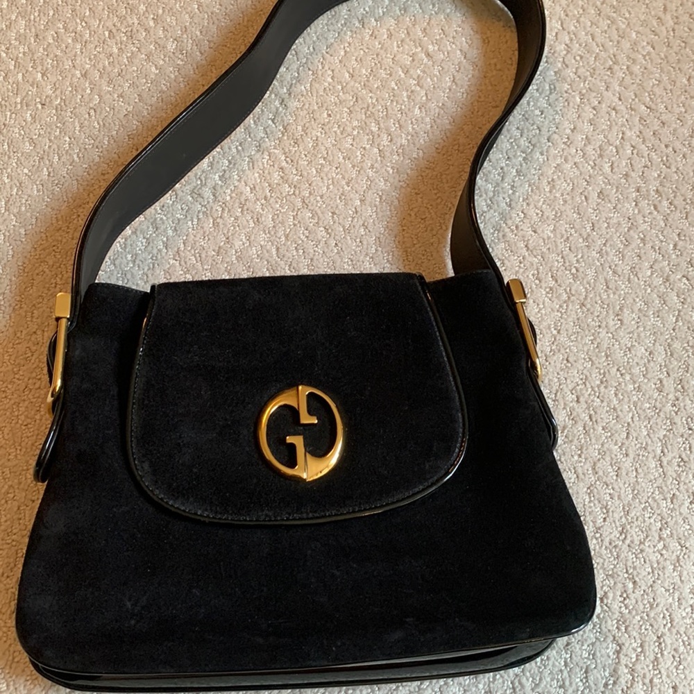 Gucci Suede Shoulder Bag Brand New with Gold hardware!